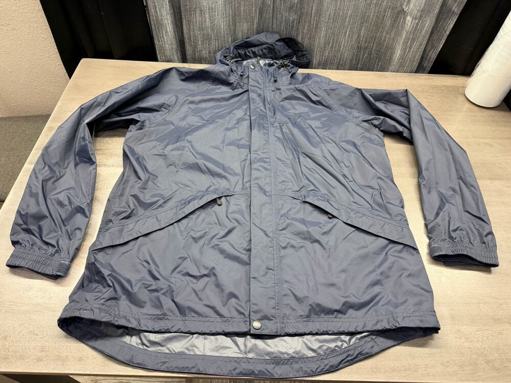 Duluth Trading Co Bang For Your Buck Rain Jacket Ripstop Waterproof Navy Sz XLT